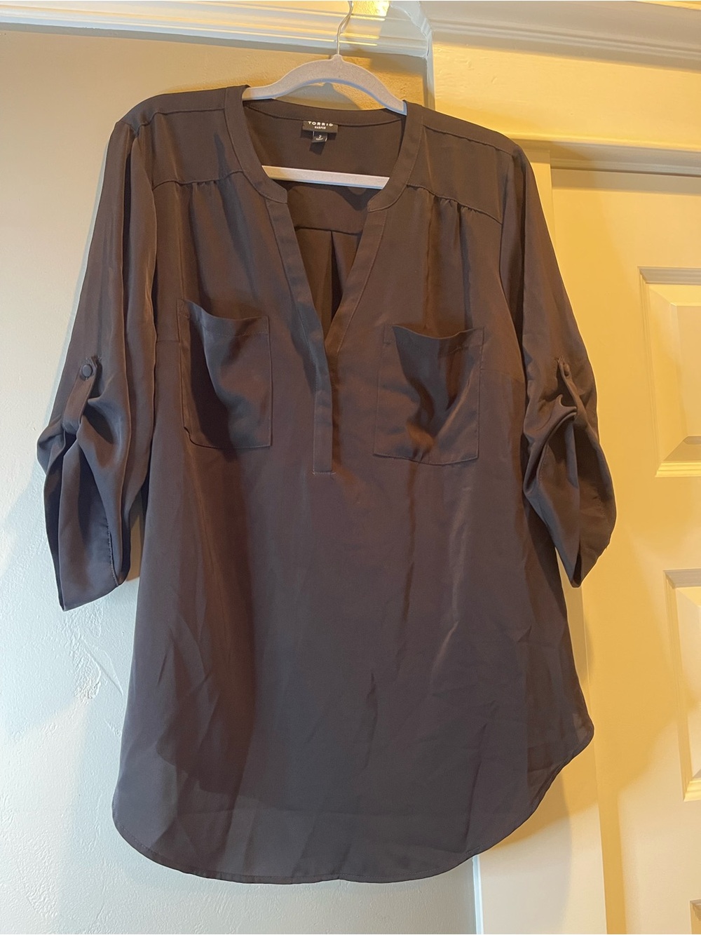 Torrid Harper Black Georgette Pullover‎ Blouse